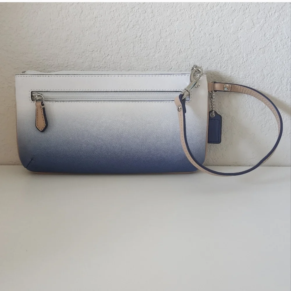 Coach Peyton Blue Ombré Clutch Purse Wristlet Wallet - Picture 2 of 12